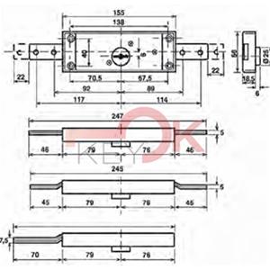 SERRATURA CENTRALE DOPPIA MAPPA PER SERRANDA