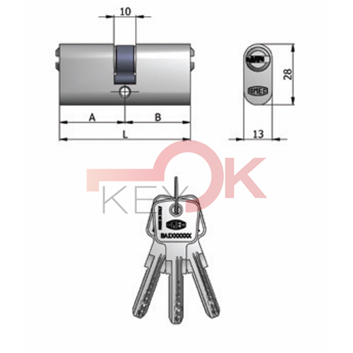 OMEC CILINDRO OVALE 30/30 - CHIAVE PUNZONATA