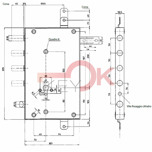 MOTTURA - 85461D00IQ - SERR.+70 X CILINDRO AZIONANTE 1/2G. - DX (Q)
